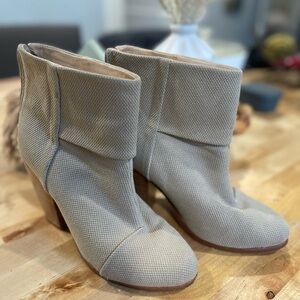 RAG & BONE Classic Newbury Canvas Natural Ankle Boots Booties size 38